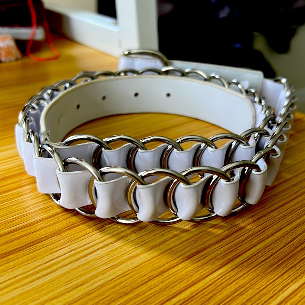White and Metal Belt
